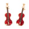 1ks Elegantní červené housle Pins Brože Lady Instruments Brož Šperky
