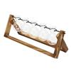 Plant Propagation Station 5 Pcs Glass Bulb Vase Desktop Plant Terrarium with Wood Stand U Rod