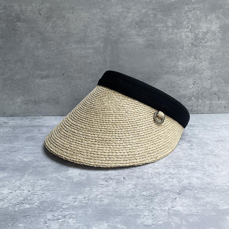 25 Straw Hollow Flat Top Straw Hat Men'S And Women'S Summer Seaside Vacation Beach Sun Hat Elegant Temperament Top Hat