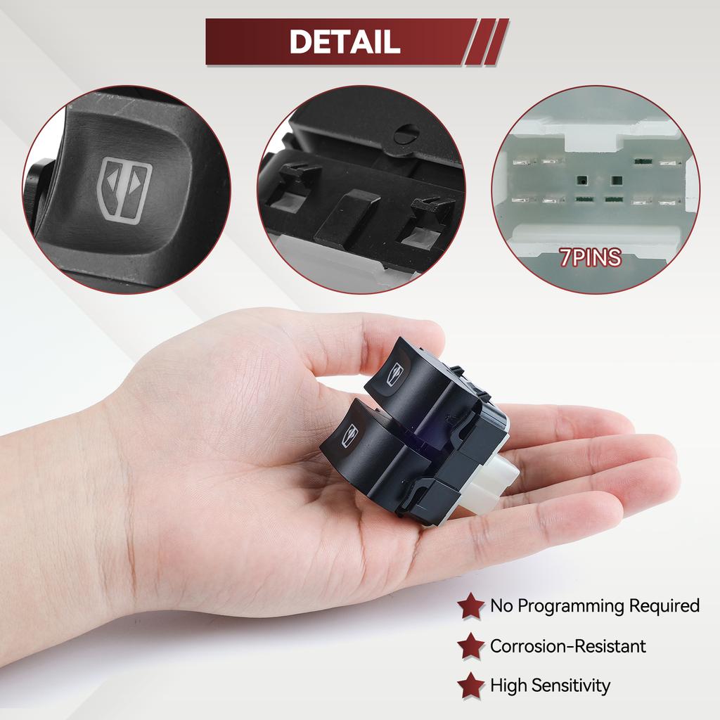 Electric Window Double Switch Button 254118044R For Renault Clio 4 Traffic Captur Zoe Mercedes Benz Citan 809611667R 254117873R