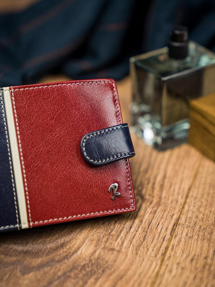 Horisontell tvåfärgad herrplånbok gjord av äkta läder HQ - Rovicky