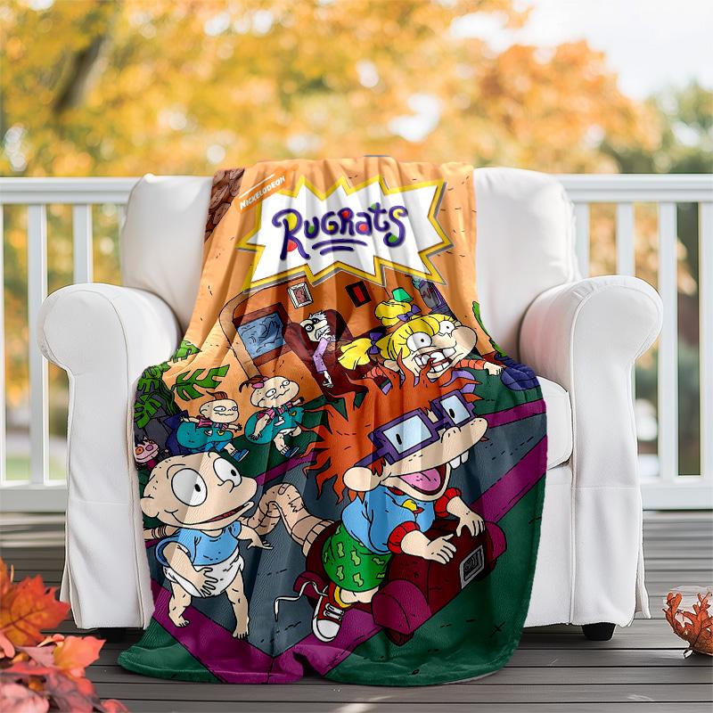 1pc Rugrats in paris2 Theme Blanket - Digital Print, Polyester, Cozy for All Seasons, Perfect for Outdoor, Camping, and Travel