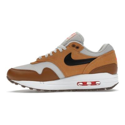 Air Max 1 Essential Lino Marrone Britanno Scarpe da Ginnastica da Uomo Osso Chiaro Nero FZ5808-004