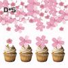 Decoraciones comestibles de flores de papel para pastel, cerezo sakura, postre, adornos para pastel, bodas, fiesta de cumpleaños, accesorios para pastel