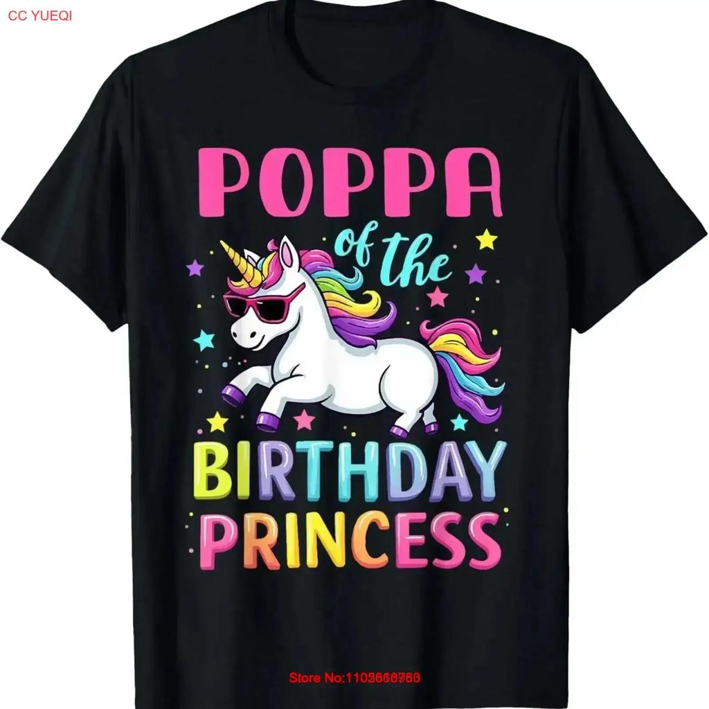 Poppa of the Birthday Princess Girl Unicorn Family Party T Shirt vintage fashion Slightly Stretched Breathable vintage