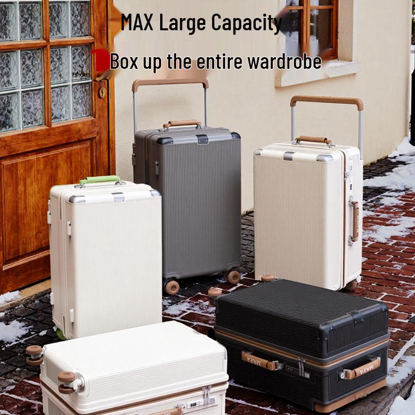 2026 Inch Shockproof Wide Pull Rod Carry-On Luggage with Silent Wheels