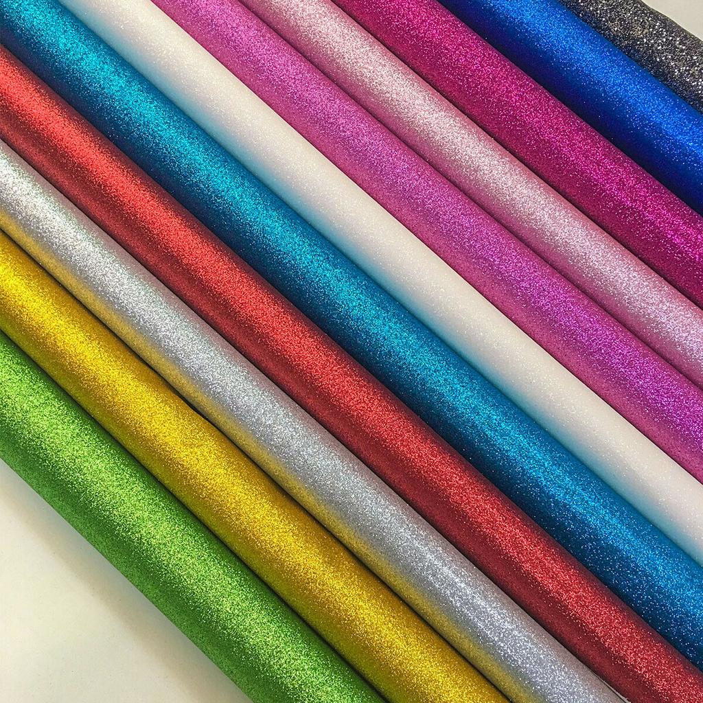 A5 Fine Glitter Sewing PU Leather Fabric Sparkle Shiny Iridescent Craft Doll DIY Material Bows Bag Decor Sheets