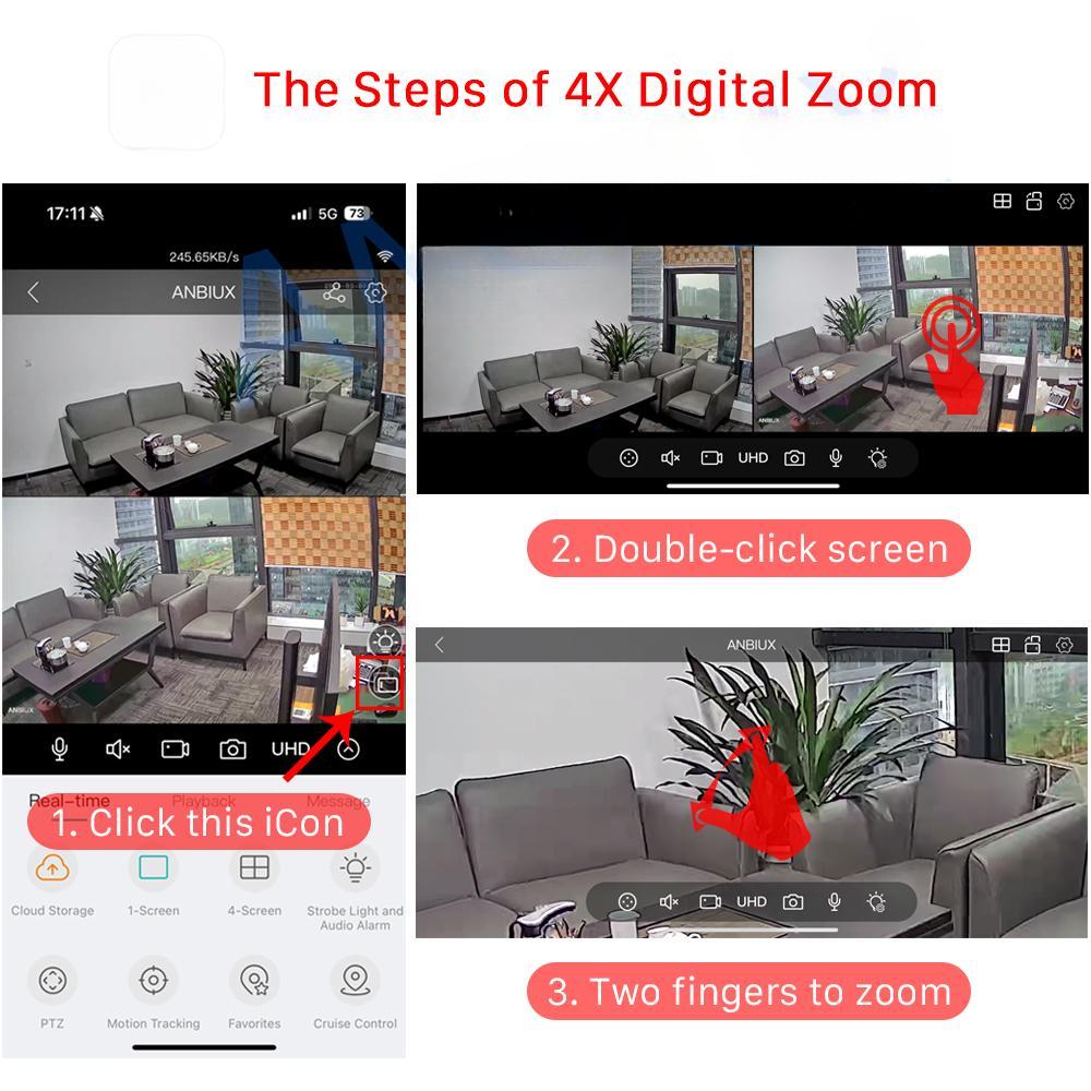 New 8MP 4K Dual Lens PTZ IP Camera with Dual Screen 4MP HD 4X Digital Zoom Auto Tracking Wireless Outdoor Surveillance Camera P6SLTIE