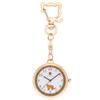 Fieldwork Analog Pocket Watch with Cat Pink Gold and Catomi Women's Keychain, Design, Brown, JN030-1