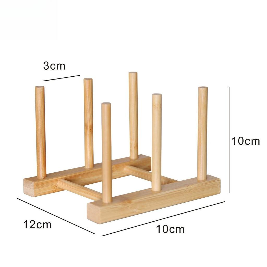 Kitchen Storage Rack Bamboo Anti-skid Plate Pot Lid Dish Bowl Drying Holder Organization Cutting Board Drainage Stand