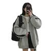 Korean Harajuku Style Women's Plus Velvet Hooded Sweatshirt - Embroidered Letter Zipper Jacket for Autumn/Winter 2022