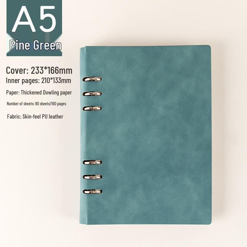 Custom Logo A5 Loose-Leaf Notebook with Detachable A6 Notepad for Business Meetings