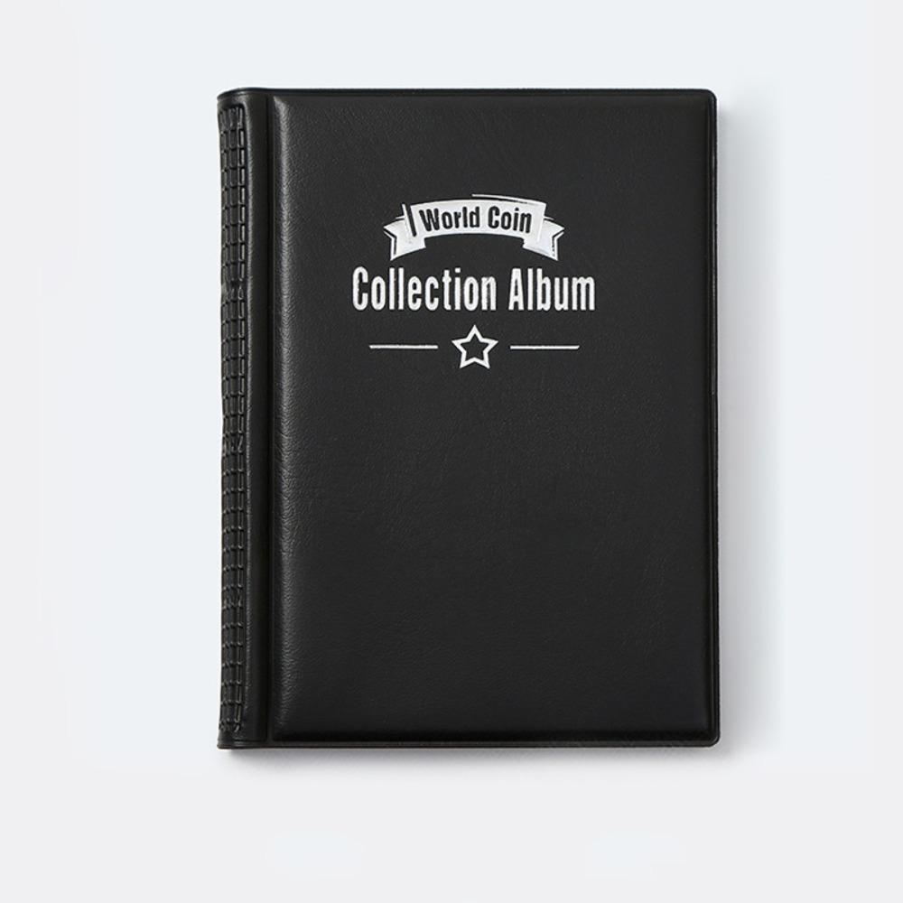 Artificial PU Leather Coin Collection Holder 120 Pockets Penny Album Gifts Coin Collection Album 10 Pages чёрный
