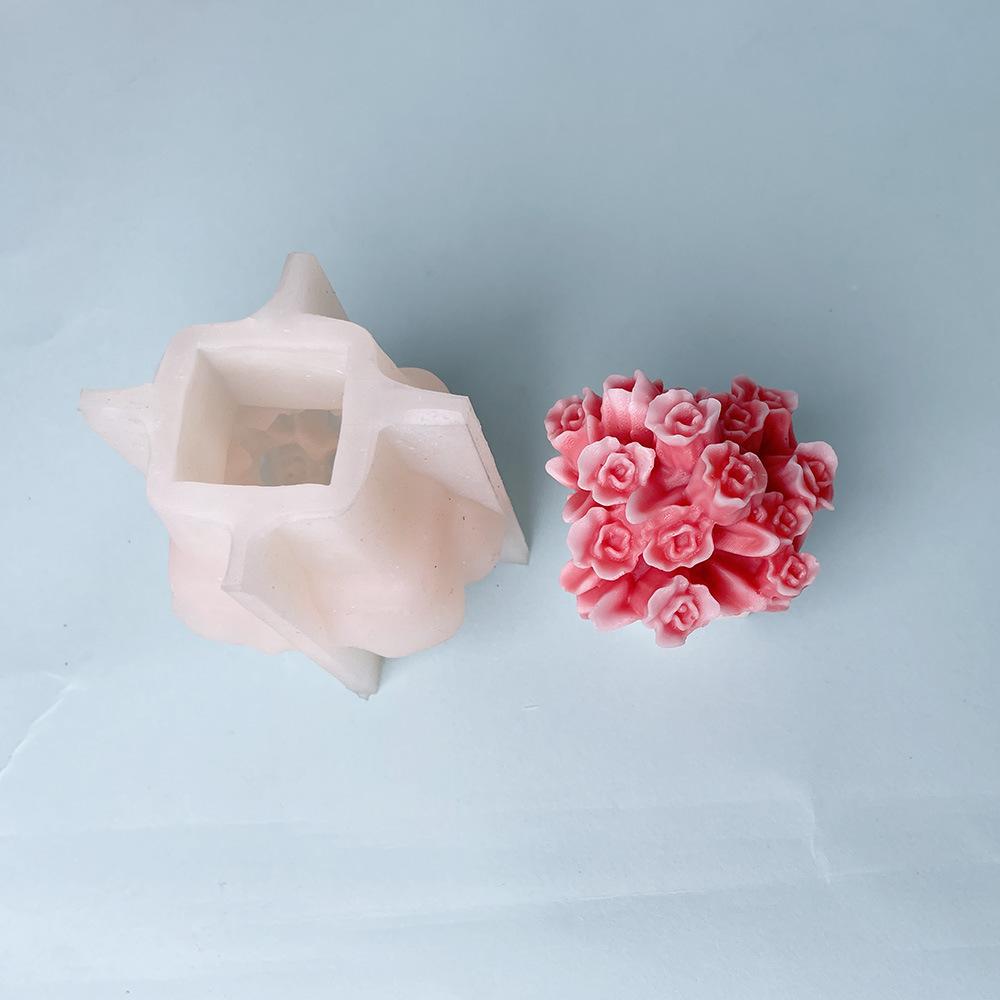 3D Tulip Flower Pot Shape Silicone Mold DIY Rose Bouquet Candle Soap Plaster Crafts Resin Mold Manual Art Making Tools