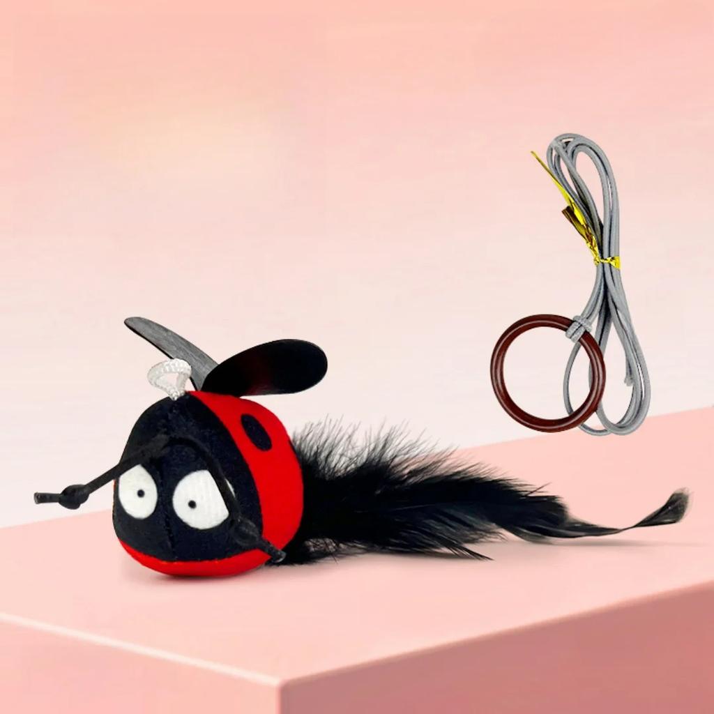 Pet Plush Sounding Toy Hanging Plush Ball Simulation Insect Creative Cat Toy Bite-resistant