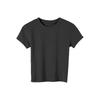 Basic Short Sleeve T Shirt Pullover Slim Crop Tops Solid Color Tees Shirts Women  Summer