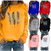  Winter Womens Casual Tops Ladies Print Sweatshirt Blouse Tee Sweater