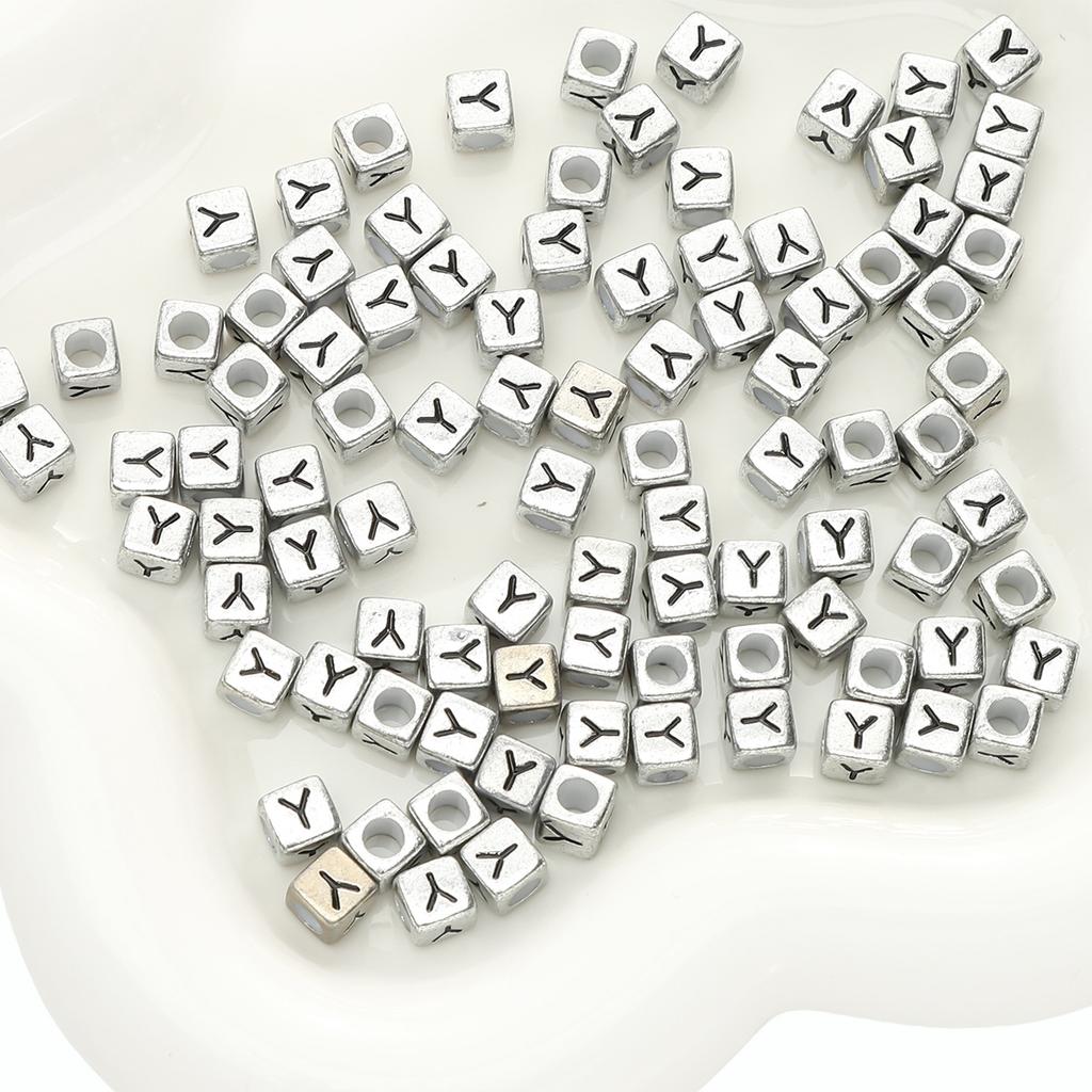 Mărgele Handmade Mărgele Acrilice Alfabet Mărgele Pătrate Mărgele Plate Mărgele Rotunde Handmade DIY Accesorii Bijuterii Mărgele Distanțiere Brățară Mărgele Înșirate Manual