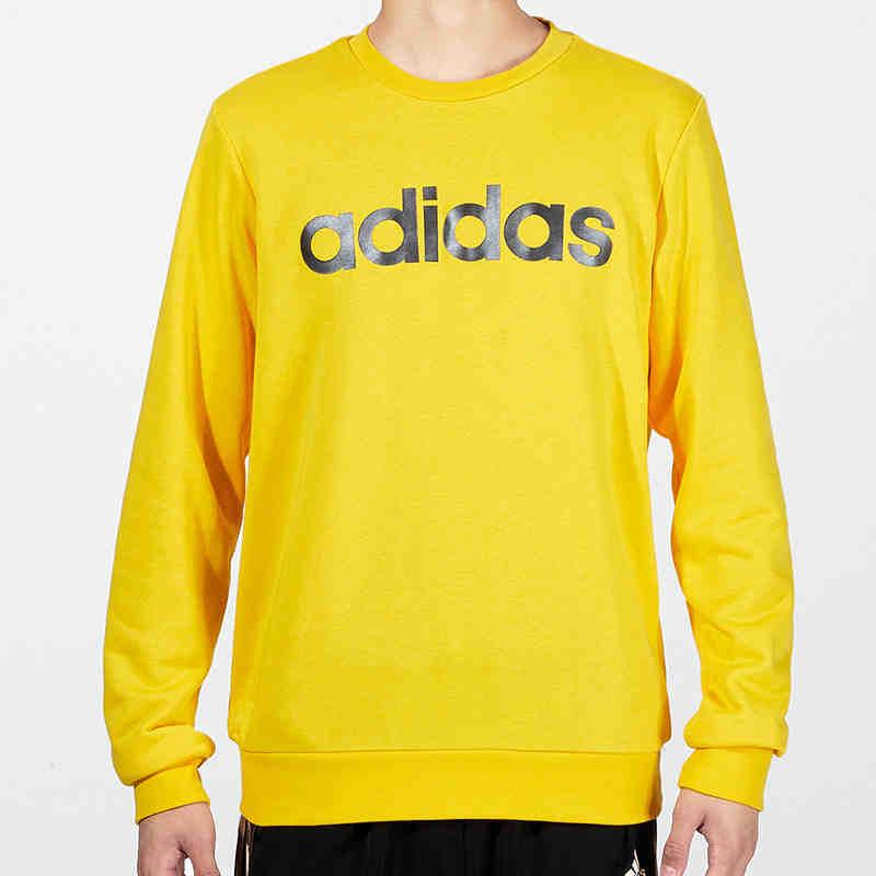 Adidas Neo Sports Lifestyle Series Round Neck Pullover Breathable Sweatshirt Men Sweatshirt Yellow HA1496