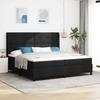Box Spring Bed with Pillows Black 200 x 200 cm Fabric