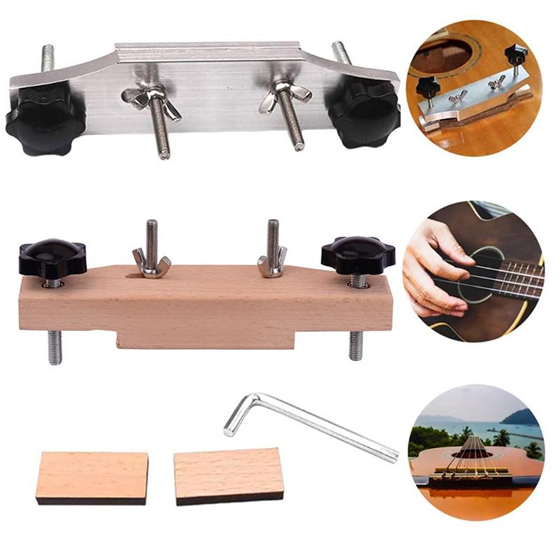 Gitarrenbrückenklemme Gitarrenbauer Reparaturwerkzeug mit L-Schlüssel Holzklötzen Gitarrenersatzwerkzeug Klassische Gitarrenbrücke Werkzeug Hand