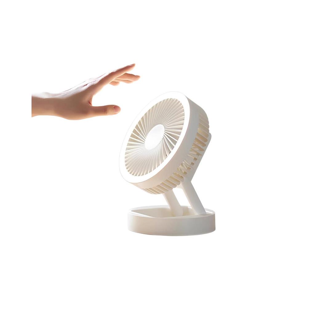 Olayks Foldable Portable Desktop Fan - Low Noise, Rechargeable, Wall-Mountable, Compact Design for Home or Office