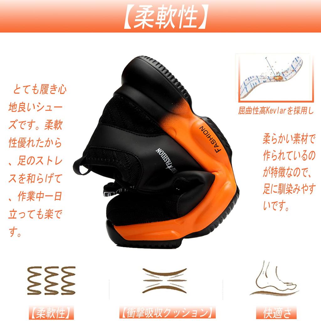 [SUADEX] Safety Work Shoes, Lightweight, Steel Toe Cap, Slip-Resistant, Black