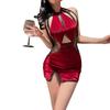 Sex underwear pure desire sexy classical cheongsam nightclub lace temptation temperament thin uniform no-take pajamas set