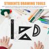 4Pcs/Set Students Supplies Drawing tools Aluminum Alloy Protractor Math Geometry Tool  Child