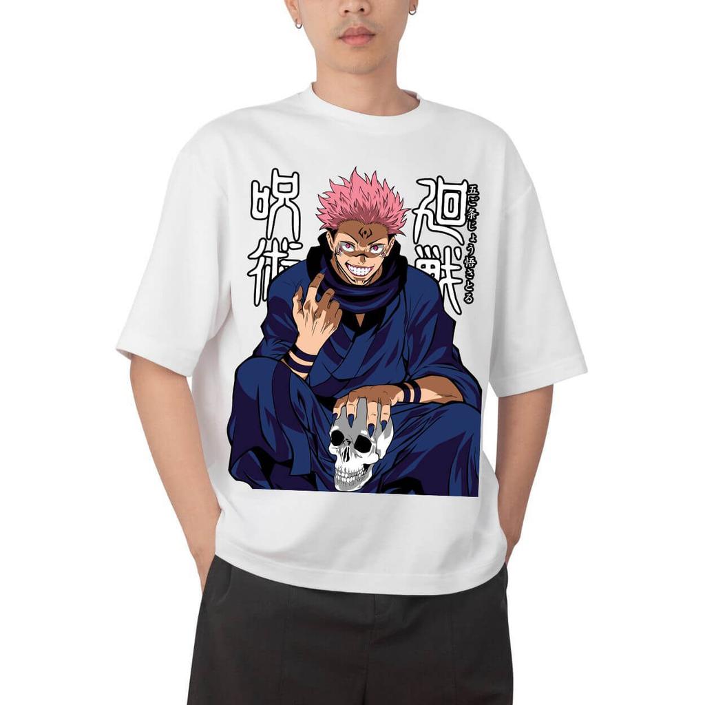 Jujutsu Kaisen Satoru Gojo Hollow Purple Technique Anime Print T Shirt Men 2026 Summer Casual Streetwear Oversized Cotton Tees
