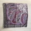 Used ETRO scarf green purple pink beige paisley pattern paisley made in Italy
