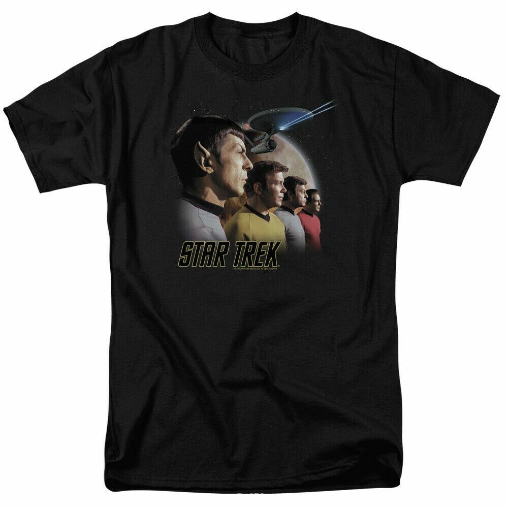 26 Star Trek Forward To Adventure T Shirt Licensed Sci-Fi TV Classic Tee New Black Unisex T-Shirt M