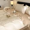 Qingjiufang Luxury Embroidered Long-Staple Cotton 4-Piece Bedding Set