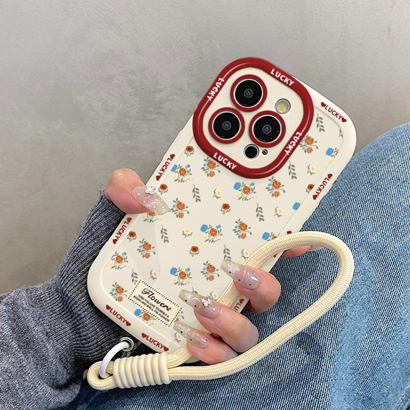 

Temperament Small Floral for Apple 16 Promax Puff Shell for IPhone 15 New Style 14 Creative 13 Cartoon Anti-fall For iPhone 11 Pro Max