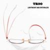 TR90 Metal Half-frame Fashionable  Personalized Reading Glasses Versatile Elegant Red Gold Lightweight Eye Protection Eyewear