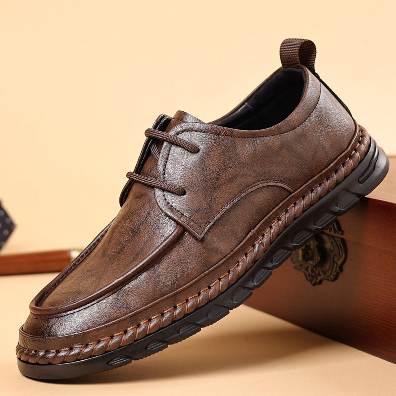 

Модная обувь из натуральной кожи для мужчин, кожаная повседневная обувь, модная деловая обувь Оксфорды, дизайнерская рабочая обувь высокого качества 38 коричневый