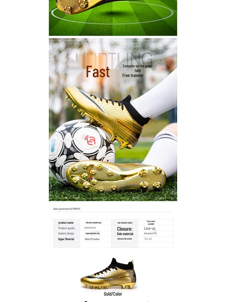 Zhenzu Dziecięce Złote Korki Piłkarskie High-Top