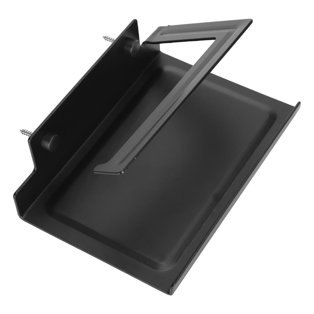 Toilet Paper Rack Wall Mounted Paper Towel Stand with Phone Holder Bathroom Supplies Black