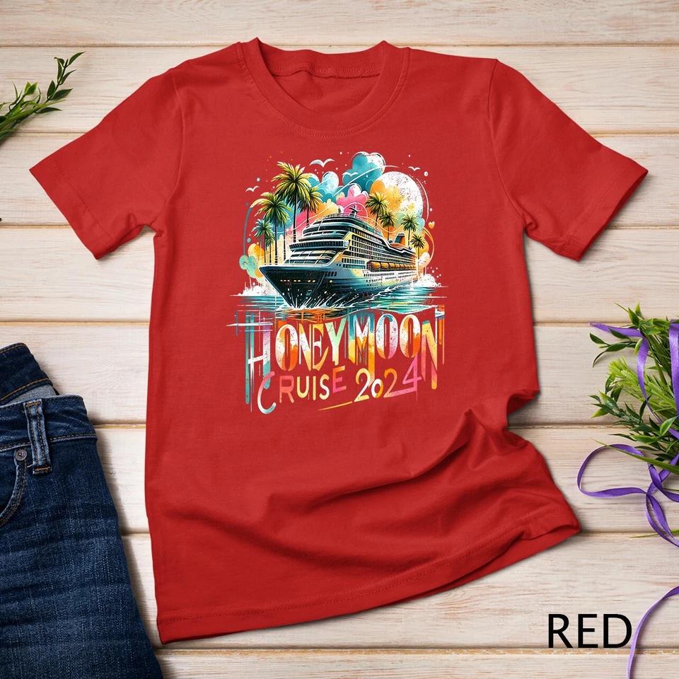 Happy Honeymoon Cruise 2024 Wedding Honeymoon Matching Gifts Unisex T-shirt 10 S