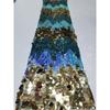Length: 1Yard Colorful Size Sequin Embroidery Glitter Fabric DIY Sewing Pants Skirts Camisoles Mesh Sequin FabricWide:125CM