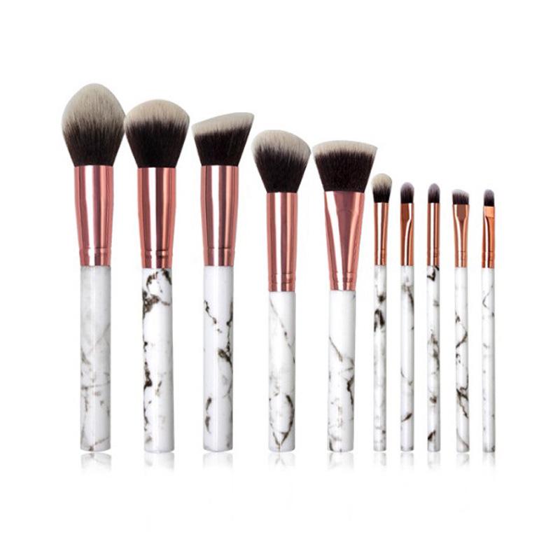 Portable Marble Pattern Blush and Powder Brush for Contour and Highlight