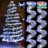LED Christmas Tree Ribbon Lights |   1.97m Gold Flashing Wave Design |   Battery Powered