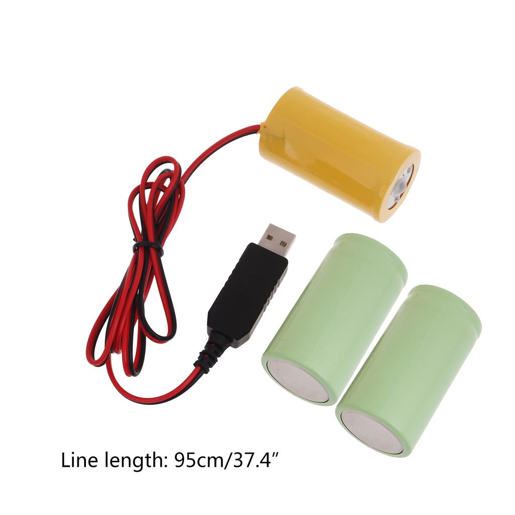 USB to 4.5V LR20 D Batteries Eliminators,Power Adapter Cord Extended Lifespans for Clock Gadget Reusable and Easy to Use