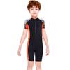 One-Piece Children Swimsuits Kid Swimwear Boys Long Sleeve Sun Protection (including Swimming Caps)