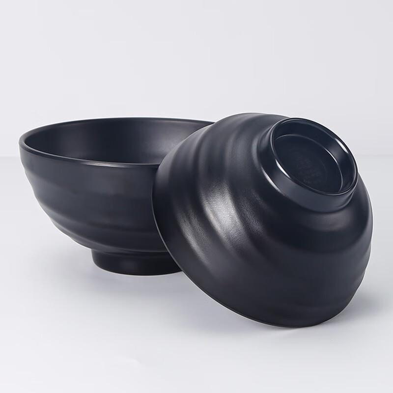 Frosted Black Melamine Ramen Bowl - 8 inch, 5-Pack