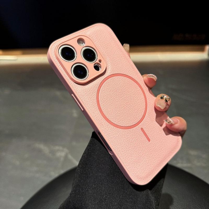 Magnetische PU-Leder Stoßfeste Hülle für Apple 16 Pro Max/iPhone 17 Pro