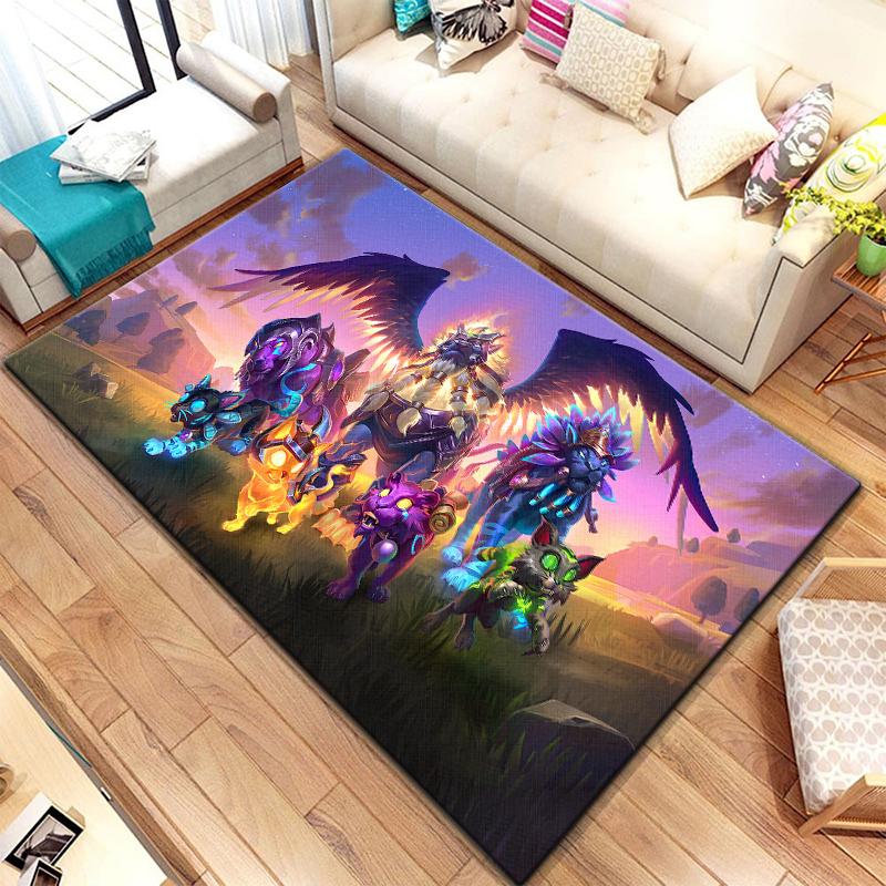 Spiel World of Warcraft Teppich für Wohnzimmerteppiche Camping Stranger Things Picknickmatte Rutschfester E-Sport-Teppich Yogamatte Fans Geschenk