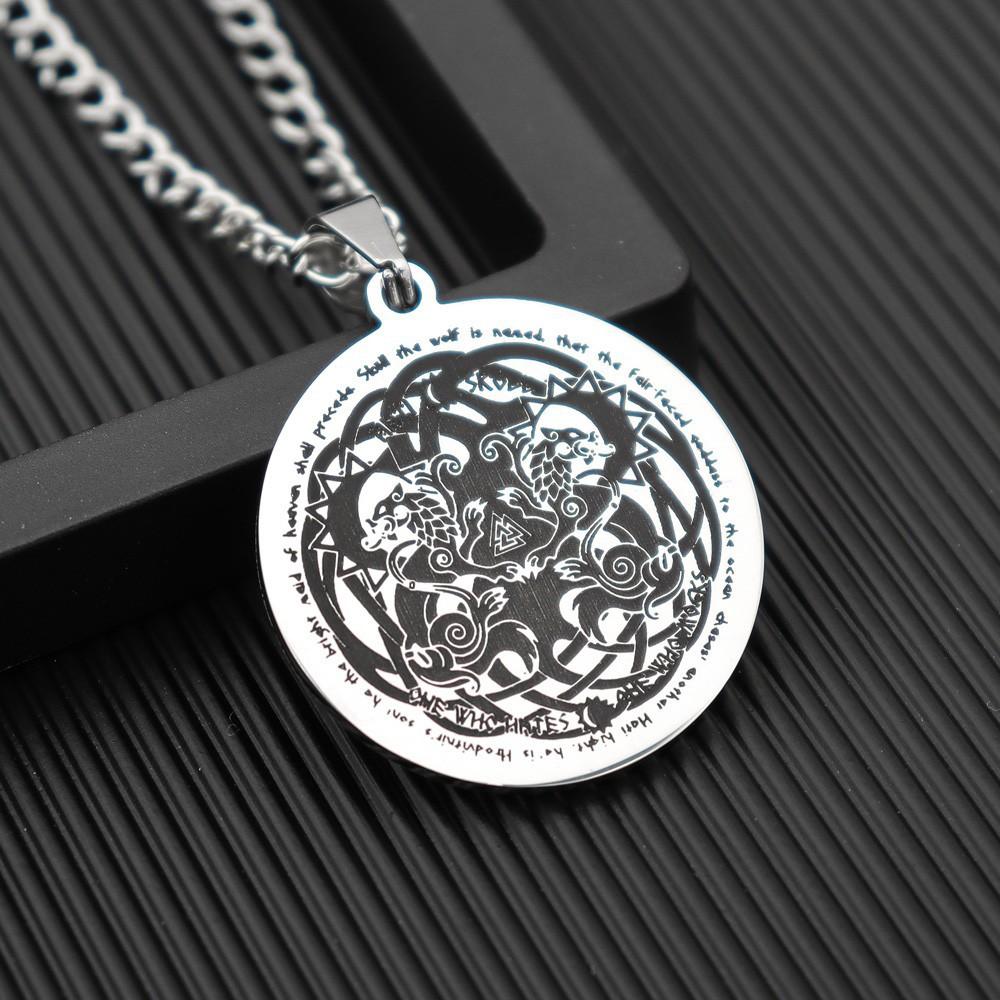 Nordic Retro Viking Scandinavian Titanium Steel Necklace Viking Kyle Pendant Necklace