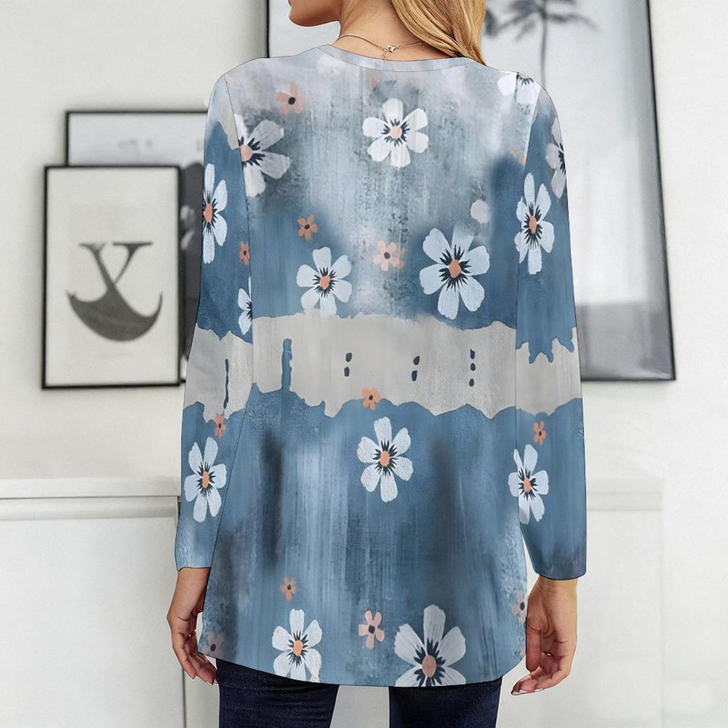 Plus Size Women Crew Neck Long Sleeve Tunic Soft Oversized Tops For Home Life And Casual Walking
