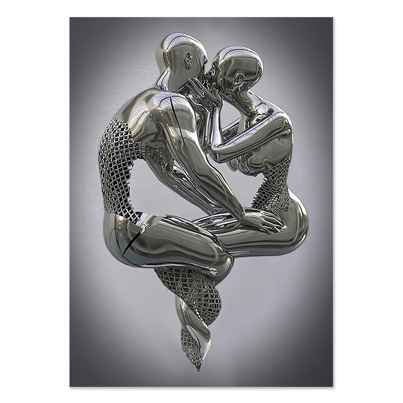 

Металлическая Фигура Статуя Романтическое Настенное Искусство Абстрактная Картина на Холсте Любители Скульптуры Плакаты Печатает Картины Гостиная Домашний Декор A4 21X30cm No Frame